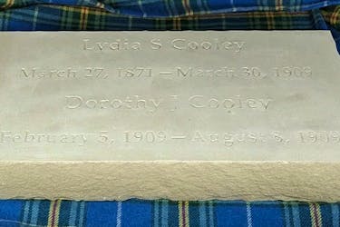 One-hundred and fifteen years later, Lydia and Dorothy received their headstone. The stone was done by Keith Elliot.