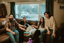 A Meadowvale family is excited to have Mia improving after a health scare earlier this month. From left are Cody Adams, Shelley Caines, Roxy Adams and Harley Adams.  
Mandy MacDougall Photography • Special to the Annapolis Valley Register
