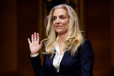 Federal Reserve Board Governor Lael Brainard testifies before a Senate Banking Committee hearing on her nomination to be vice-chair of the Federal Reserve, on Capitol Hill in Washington, U.S., January 13, 2022.