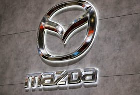 A Mazda logo is displayed at the 89th Geneva International Motor Show in Geneva, Switzerland March 5, 2019. 