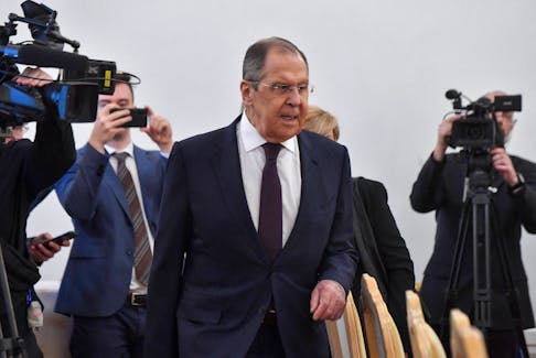 Russian Foreign Minister Sergei Lavrov attends a meeting with his Serbian counterpart Ivica Dacic in Moscow, Russia, March 21, 2024. Olga Maltseva/Pool via REUTERS
