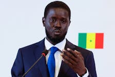 Senegal's president-elect Bassirou Diomaye Faye speaks during a press conference in Dakar, Senegal March 25, 2024.