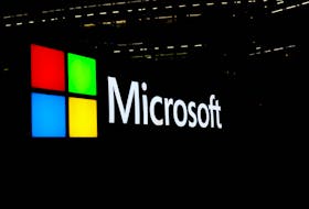 A view shows a Microsoft logo at Microsoft offices in Issy-les-Moulineaux near Paris, France, March 25, 2024.