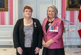 Gov. Gen. Mary Simon, right, awarded Gifts From The Heart founder Betty Begg-Brooks the Meritorious Service Medal during a Dec. 8, 2023 ceremony at Rideau Hall in Ottawa. Begg-Brooks started the organization in her home and has since expanded to a commercial location with a free delivery service. Master Cpl. Matthieu Racette • Special to The Guardian