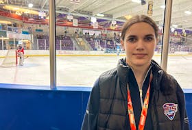 Mount Pearl goaltender Jennifer Murphy has been to two Winter Games in the last year and could soon make her Summer Games debut this summer in Bay Roberts. She took home a silver medal with the Mount Pearl-South female hockey team. Nicholas Mercer/The Telegram