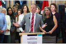 Minister of Health Mark Holland speaks about new national pharmacare legislation during a press conference in Ottawa on Thursday, Feb. 29, 2024.