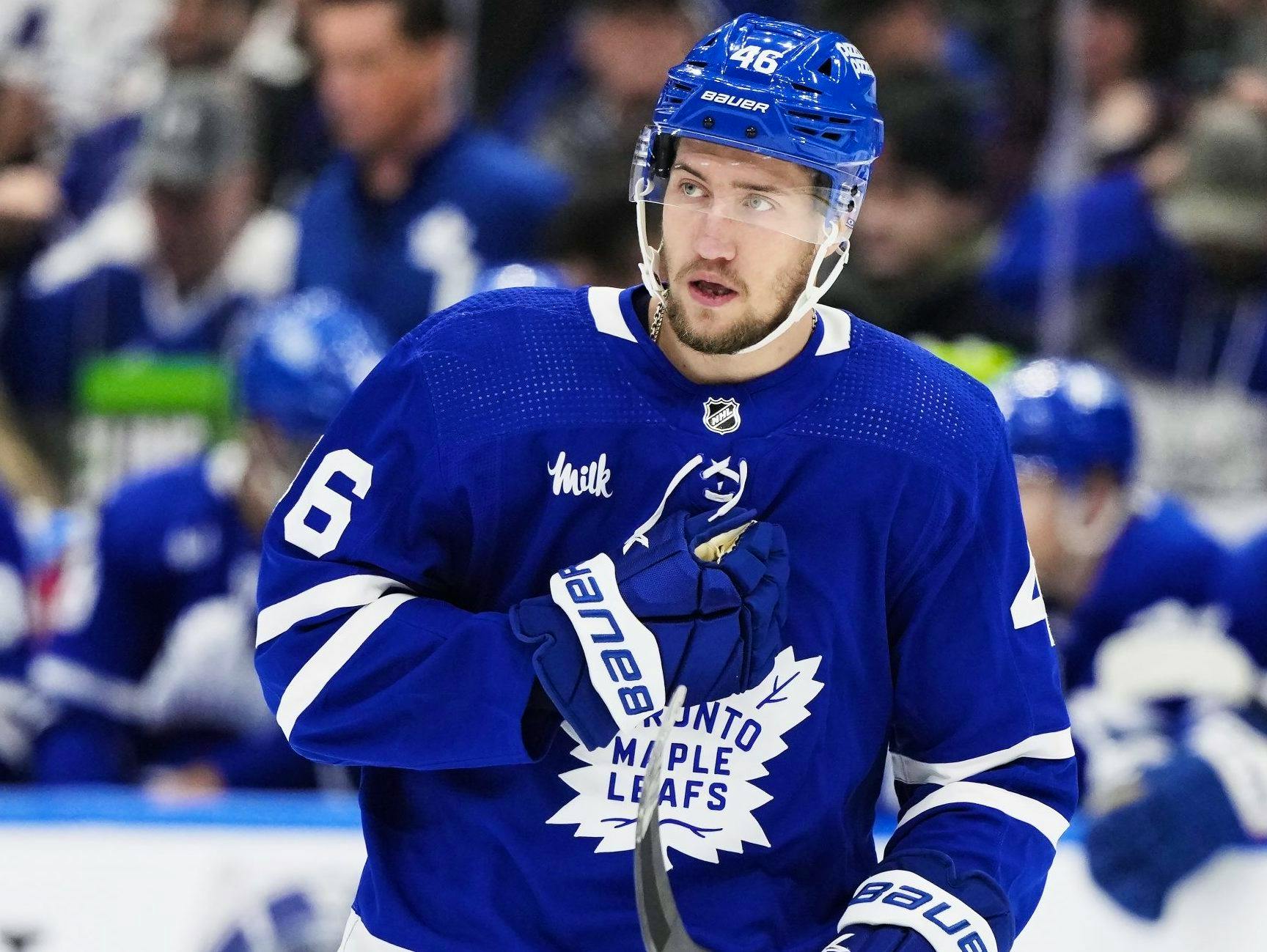 Maple Leafs' Ilya Lyubushkin on the ice for morning skate after injury  scare