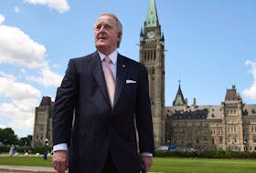 Former prime minister Brian Mulroney leaves Parliament Hill Wednesday, June 6, 2012.
