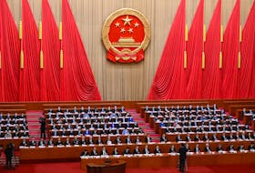 A general view of the closing session of the National People's Congress (NPC) at the Great Hall of the People in Beijing on March 13, 2023. NOEL CELIS/Pool via