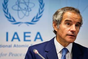 Director General of the International Atomic Energy Agency (IAEA) Rafael Grossi holds a press conference on the opening day of a quarterly meeting of the IAEA Board of Governors in Vienna, Austria, March 4, 2024.