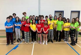Members of the Stratford Youth Centre who took part in the 2023 walk-a-thon pose for a group photo after the event. Their goal is to raise $10,000 from their walk this year. Contributed