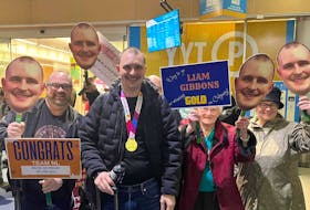 Bowler Liam Gibbons had quite the cheering section waiting for him at the St. John’s International Airport on March 3. Gibbons won gold in 5-pin bowling and helped Team NL to 28 total medals at the event. Photo courtesy Special Olympics NL/Facebook