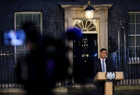 Britain's Prime Minister Rishi Sunak speaks outside 10 Downing Street in London, Britain, March 1, 2024.