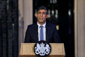 Britain's Prime Minister Rishi Sunak speaks outside 10 Downing Street in London, Britain, March 1, 2024.
