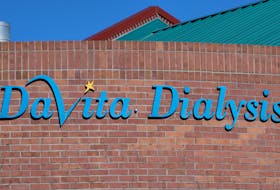 The outdoor sign seen at the DaVita Dialysis clinic in Denver February 16, 2016. 