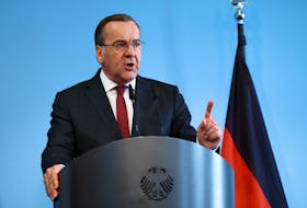 German Defence Minister Boris Pistorius gives a statement on apparent eavesdropping of German army Bundeswehr call at the defence ministry, in Berlin, Germany, March 5, 2024.