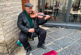 This busker in Bari, Italy had no trouble communicating with me through music, the universal language. — Pam Frampton