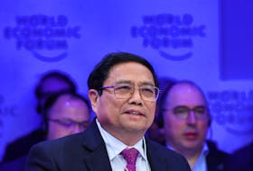 Vietnam’s Prime Minister Pham Minh Chinh speaks during the 54th annual meeting of the World Economic Forum in Davos, Switzerland, January 16, 2024.