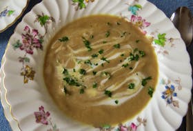 Roasted Parsnip and Pear Soup is delicious served as the main course for lunch or as an appetizer for a special meal. Contributed