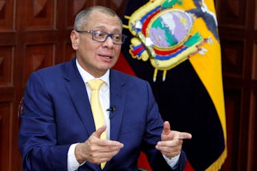 Ecuador's Vice President Jorge Glas talks during an interview with Reuters at the Government Palace in Quito, Ecuador, August 29, 2017. 