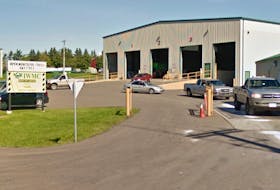 Traffic lines up to cross the scales at the waste drop-off plant in Charlottetown in this Google Streetview image.