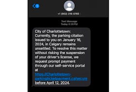 Charlottetown Police Services asks residents not to reply the text that claims there is an unpaid parking ticket. - File