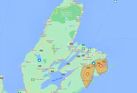The Nova Scotia Power outage map indicates two large power outages on Friday, April 12, 2024.