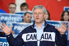 Prime Minister Stephen Harper speaks during a campaign stop in Bay Roberts Saturday.

Keith Gosse/The Telegram