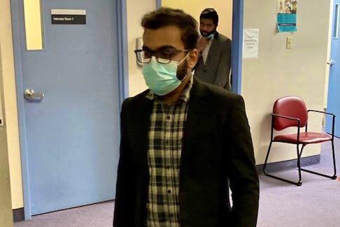 Jainish Sureshkuma Patel enters Dartmouth provincial court in April 2022 during his sexual assault trial. Judge Alan Tufts found Patel not guilty last year, and the Nova Scotia Court of Appeal has upheld the acquittal. - STEVE BRUCE