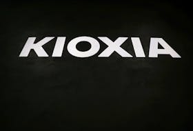Japanese chipmaker Kioxia's logo is displayed at its headquarters in Tokyo, Japan, September 30, 2021.