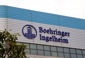 The logo of German pharmaceutical company Boehringer Ingelheim is seen at its building in Shanghai, China February 1, 2019. Picture taken February 1, 2019.