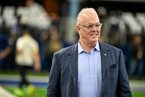 Dec 24, 2022; Arlington, Texas, USA; Dallas Cowboys CEO Stephen Jones before the game between the Dallas Cowboys and the Philadelphia Eagles at AT&T Stadium. Mandatory Credit: Jerome Miron-USA TODAY Sports/File Photo
