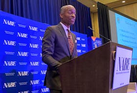 Federal Reserve Vice Chair Philip Jefferson speaks at a conference of the National Association for Business Economics in Dallas, Texas, U.S., October 9, 2023.