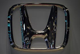 A Honda logo is seen at the New York International Auto Show Press Preview, in Manhattan, New York City, U.S., March 27, 2024.
