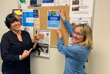 The team at Nova Scotia Works Career Connections in New Glasgow have been busy preparing for the 2024 Pictou County Job Fair, which is set for April 24th from 10am-3pm at the Pictou County Wellness Centre. Pictured are, from left, Jessie Falcitelli, Workshop Coordinator and Ann MacGregor, Employer Engagement Specialist.
