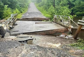 The bridge that connects the residents of Canyon Point Resort to the rest of West Hants was destroyed during the July 2023 flooding.