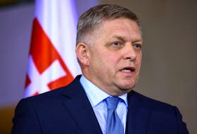 Slovakia's Prime Minister Robert Fico speaks during a press conference with German Chancellor Olaf Scholz in Berlin, Germany, January 24, 2024.
