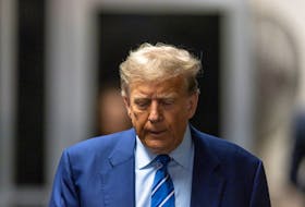 Former President Donald Trump arrives for the start of the second day of his trial at Manhattan Criminal Court, New York City, New York, U.S. April 16, 2024.  JUSTIN LANE/Pool via REUTERS