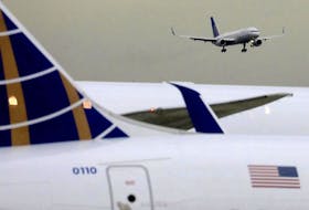 A United Airlines passenger jet lands at Newark Liberty International Airport, New Jersey, U.S. December 6, 2019.