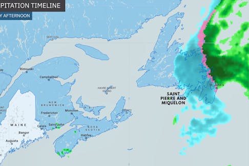 While high-pressure settles the weather in the Maritimes, some late-season snow will fall across parts of N.L.
