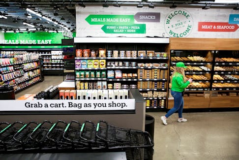 An Amazon checkout-free, large format grocery store is pictured during a tour in Seattle, Washington, U.S. February 21, 2020.REUTERS/Jason Redmond/File Photo