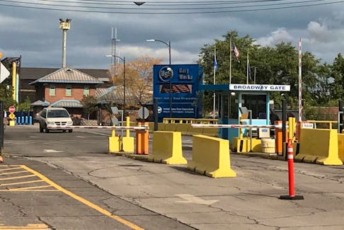 The U.S. Steel Corporation facility entry gate is seen in Gary, Indiana, U.S., on October 15, 2018. Picture taken on October 15, 2018. 