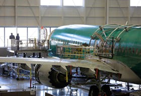 Boeing's 737 MAX-9 is pictured under construction at their production facility in Renton, Washington, U.S., February 13, 2017. 