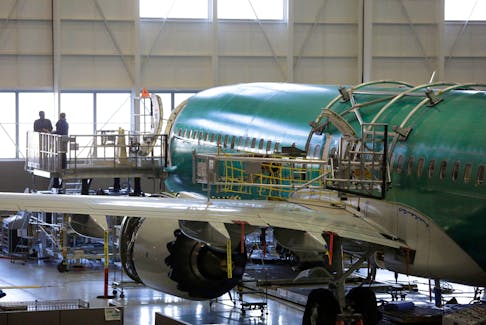 Boeing's 737 MAX-9 is pictured under construction at their production facility in Renton, Washington, U.S., February 13, 2017. 