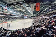 The Cape Breton Eagles had back-to-back sellout crowds of 4,922 fans for Games 1 and 2 of their best-of-seven Quebec Maritimes Junior Hockey League playoff series with the Chicoutimi Saguenéens last weekend. It was the club’s largest crowds in franchise history. CONTRIBUTED/BRETT SANTACONA, CAPE BRETON EAGLES