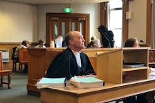Plaintiffs' lawyer Keith Morgan prepares to present his summation in Newfoundland Supreme Court Tuesday, Jan. 31. 2023. (Peter Jackson/SaltWire Network)