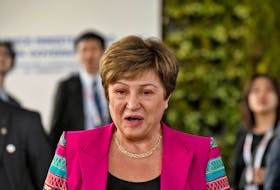 FILE PHOTO:IMF Managing Director Kristalina Georgieva leaves the convention centre at the G20 finance ministers' meeting venue on the outskirts of Bengaluru, India, February 25, 2023.