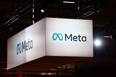A Meta logo is seen at the Viva Technology conference dedicated to innovation and startups at Porte de Versailles exhibition center in Paris, France, June 14, 2023.
