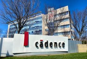 The logo of Cadence Design Systems is pictured outside the company's offices in San Jose, California, U.S., January 31, 2020.