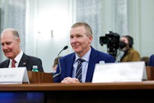 Scott Kirby, CEO of United Airlines, testifies during a Senate Commerce, Science, and Transportation oversight hearing on Capitol Hill in Washington, D.C., U.S., December 15, 2021. Tom Brenner/Pool via